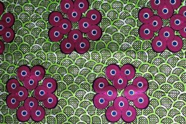 Preview: PINK MINI CIRCLES Waxprint Stoff